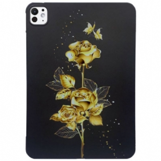 Coque iPad Pro 13 (2024) Roses Dorées