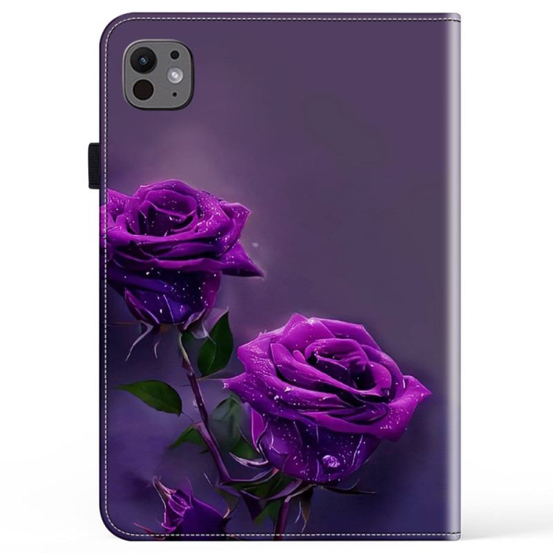 Étui iPad Pro 13 (2024) Roses Pourpres