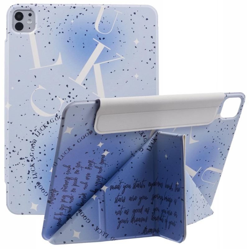 Smart Case iPad Pro 13 (2024) Origami Lettres Bleues