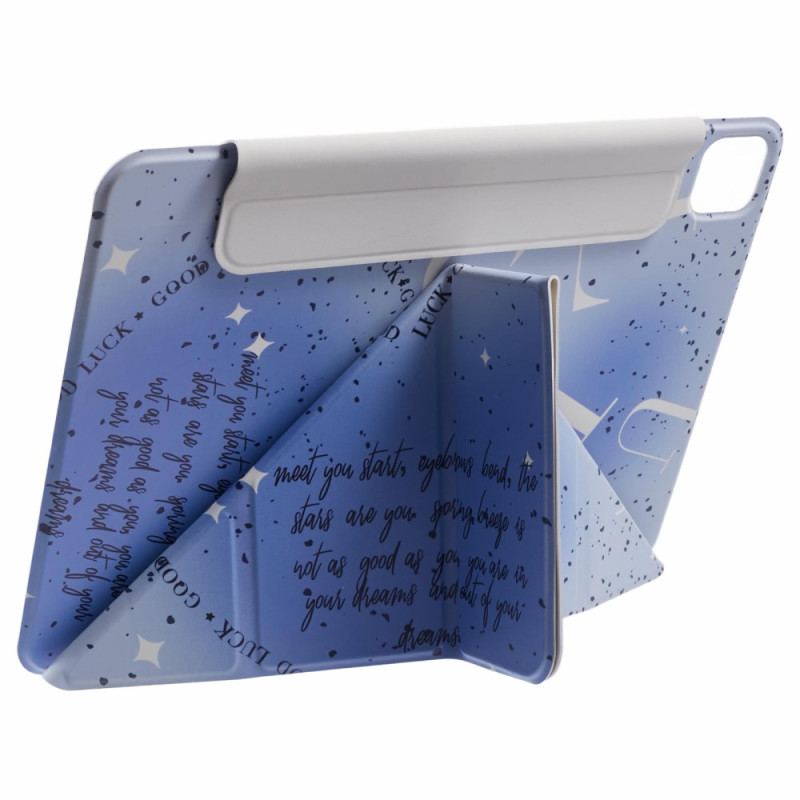 Smart Case iPad Pro 13 (2024) Origami Lettres Bleues