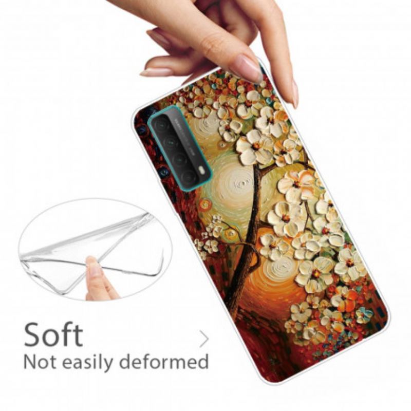 Coque Huawei P Samrt 2021 Flexible Fleurs