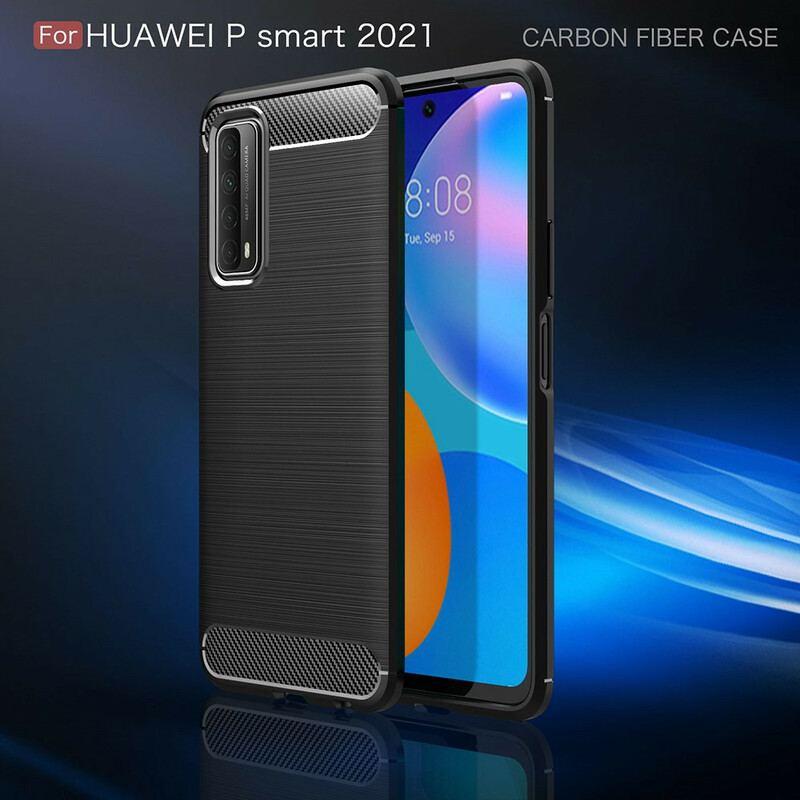 Coque Huawei P Smart 2021 Fibre Carbone Brossée