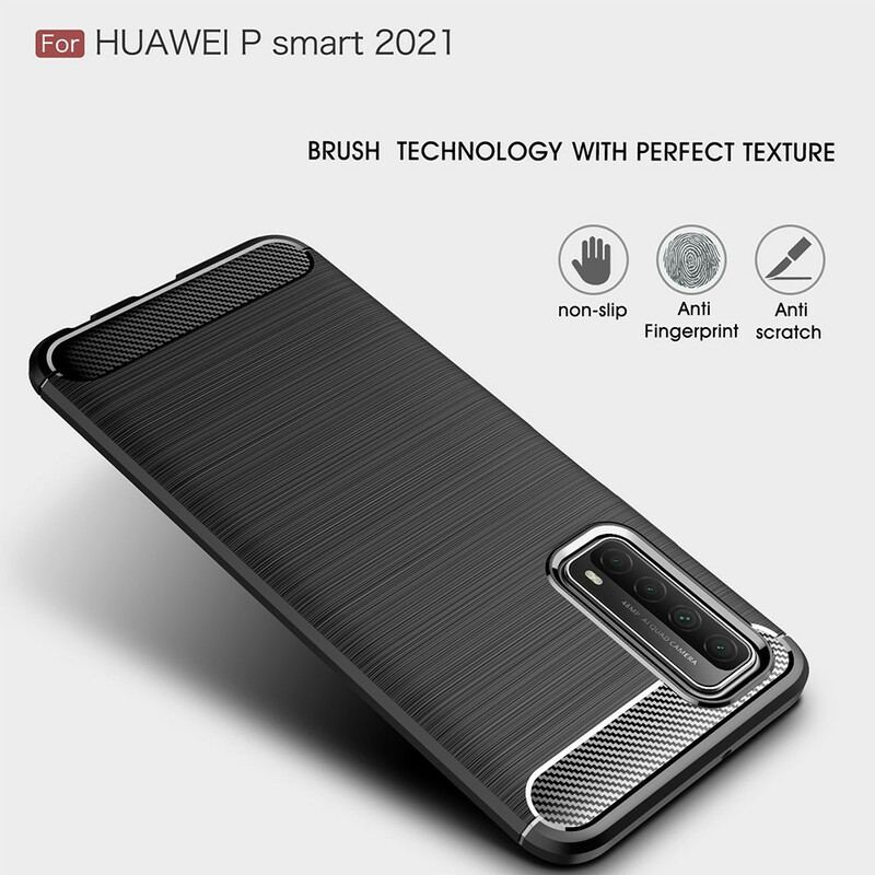 Coque Huawei P Smart 2021 Fibre Carbone Brossée