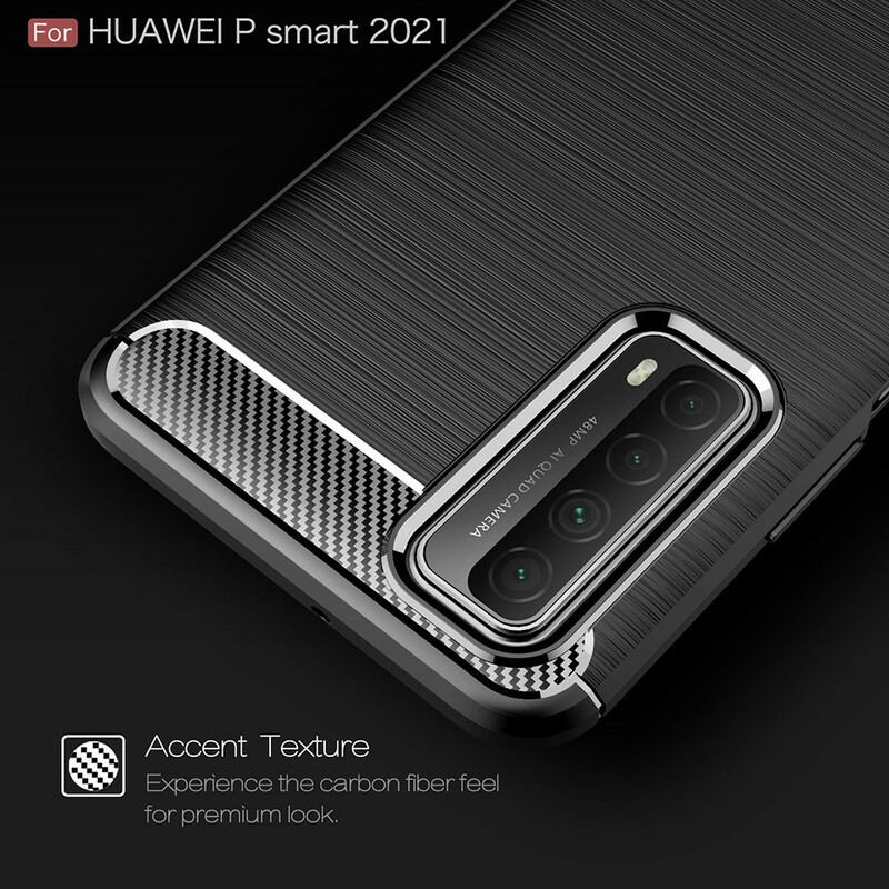 Coque Huawei P Smart 2021 Fibre Carbone Brossée