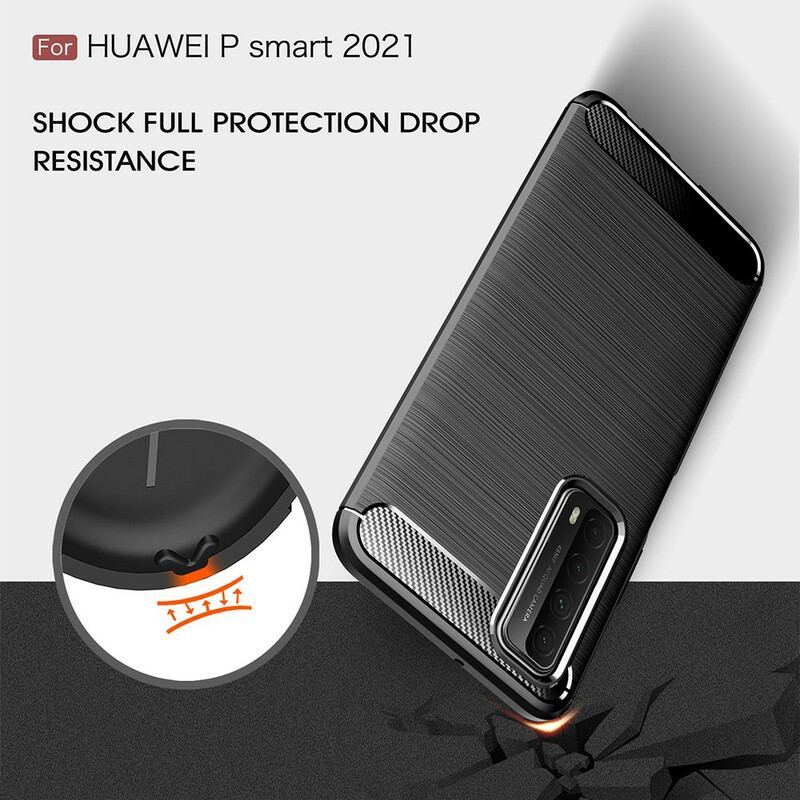 Coque Huawei P Smart 2021 Fibre Carbone Brossée