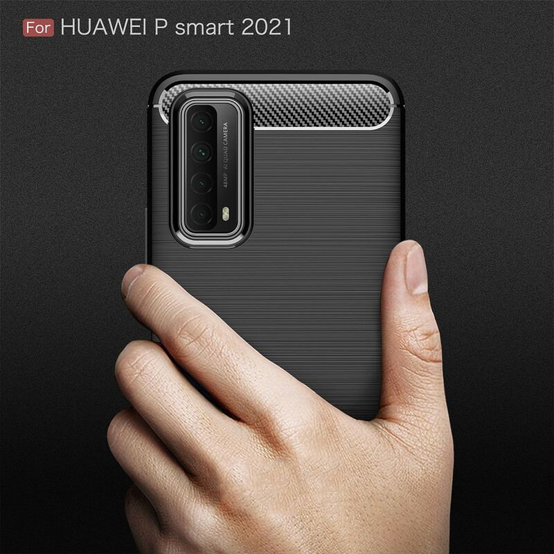 Coque Huawei P Smart 2021 Fibre Carbone Brossée