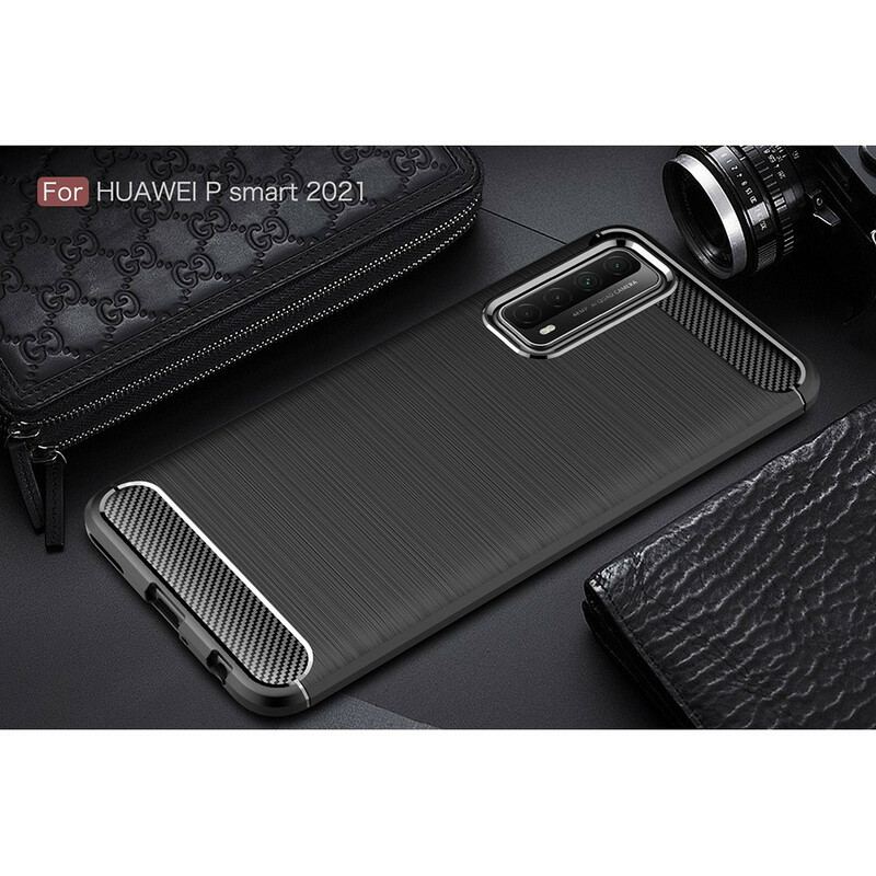 Coque Huawei P Smart 2021 Fibre Carbone Brossée