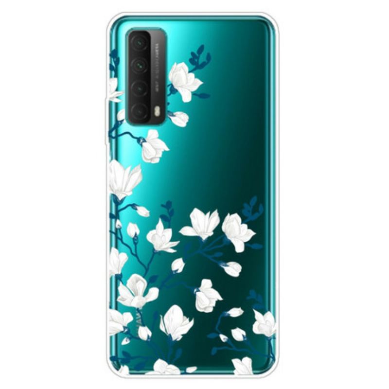 Coque Huawei P Smart 2021 Fleurs Blanches