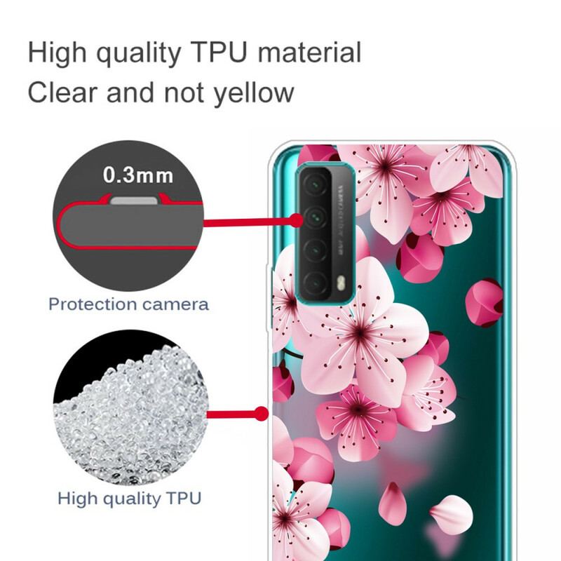 Coque Huawei P smart 2021 Grosses Fleurs Roses