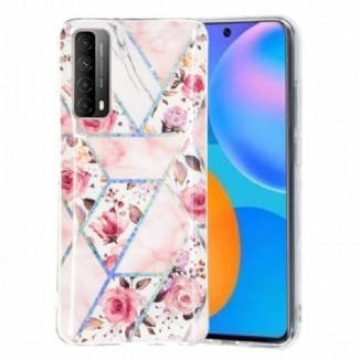 Coque Huawei P smart 2021 Marbrée Fleurs