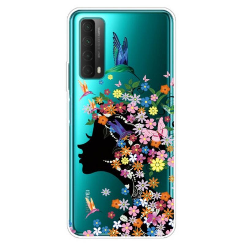 Coque Huawei P Smart 2021 Transparente Fille Fleurie