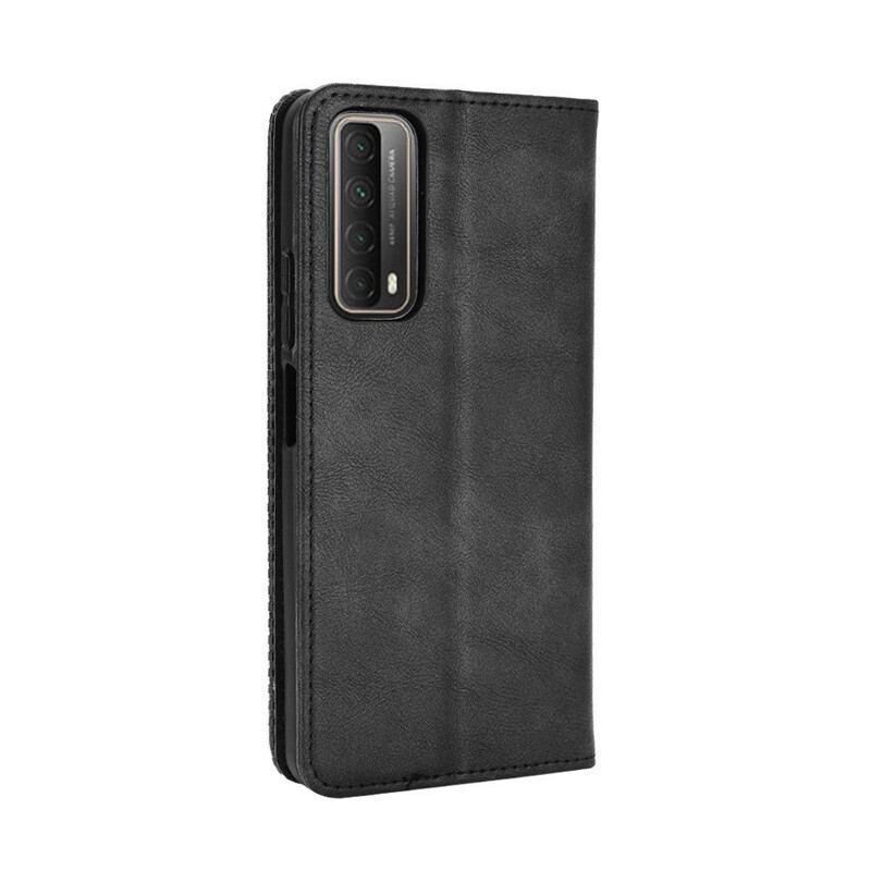 Flip Cover Huawei P Smart 2021 Effet Cuir Vintage Stylisé