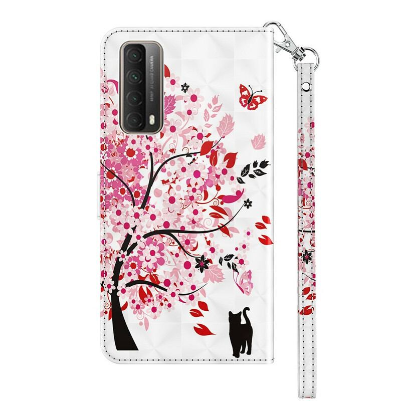 Housse Huawei P Smart 2021 Arbre Rose