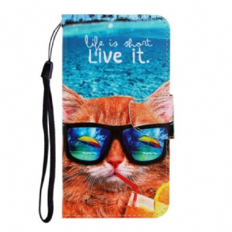 Housse Huawei P Smart 2021 Cat Live It à Lanière