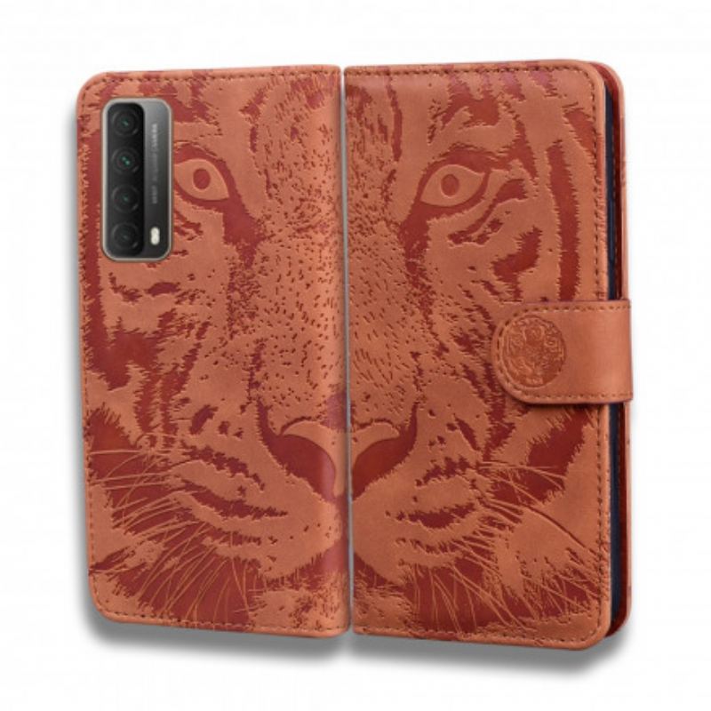 Housse Huawei P Smart 2021 Empreinte Face de Tigre