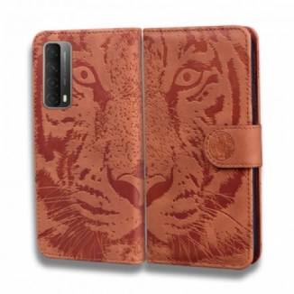 Housse Huawei P Smart 2021 Empreinte Face de Tigre