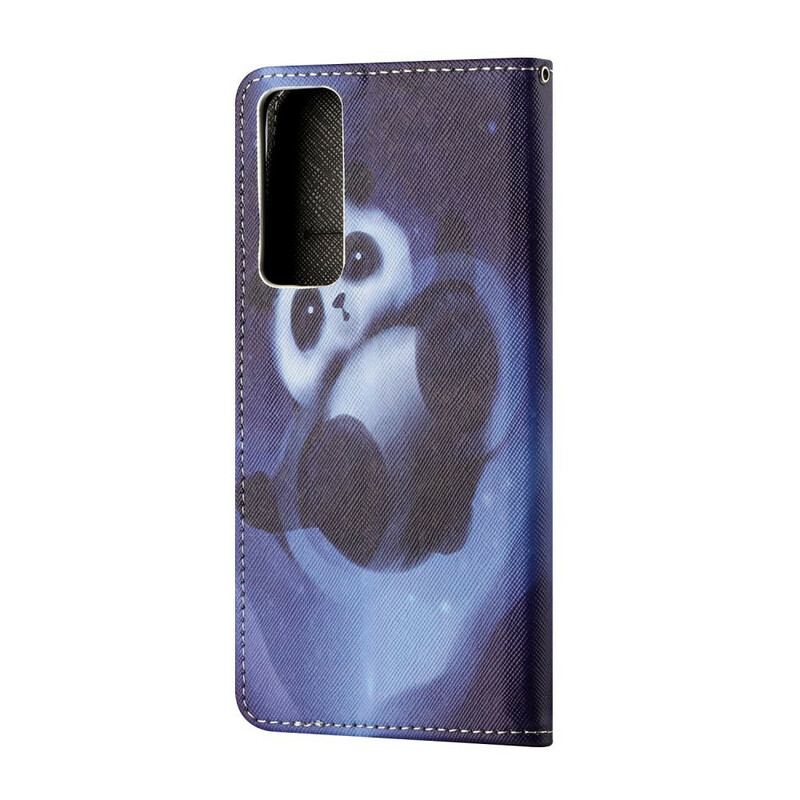 Housse Huawei P Smart 2021 Panda Space à Lanière