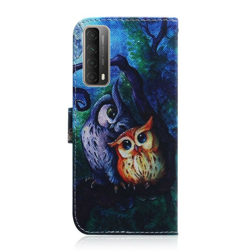 Housse Huawei P Smart 2021 Peinture de Hiboux