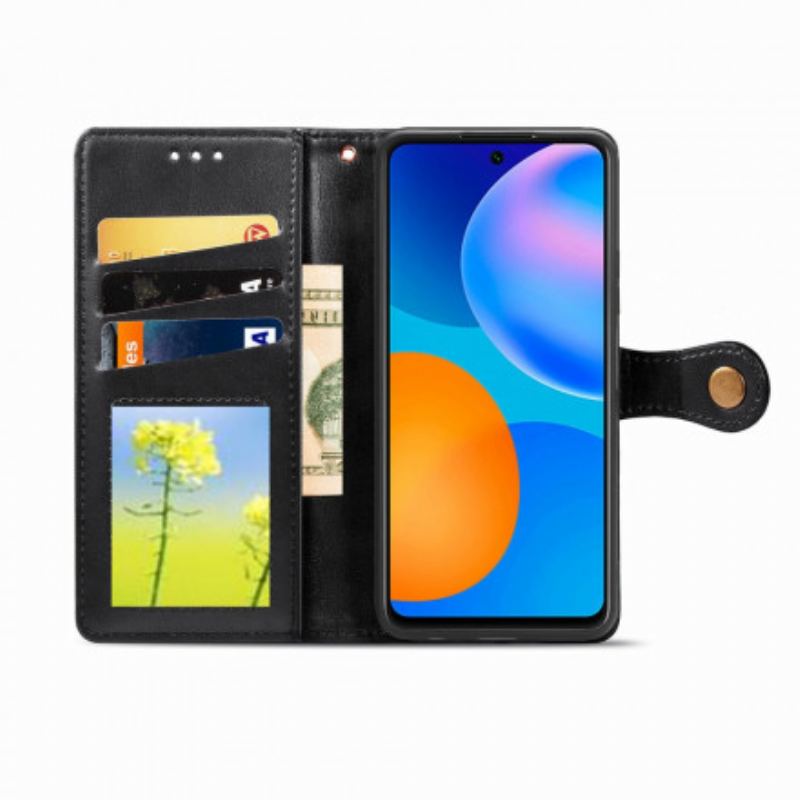 Housse Huawei P smart 2021 Simili Cuir et Fermoir Vintage