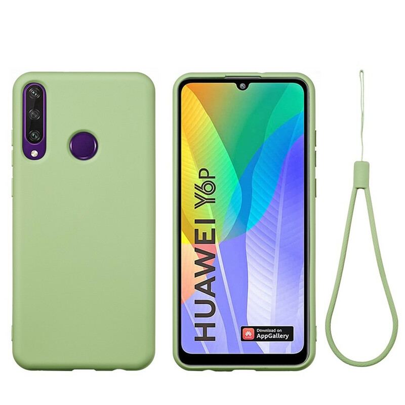 Coque Huawei Y6p Silicone Liquide Avec Lanière