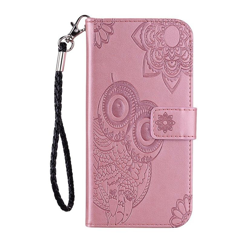 Housse Huawei Y6p Hibou Mandala et Breloque