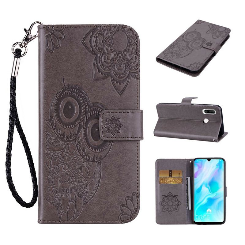 Housse Huawei Y6p Hibou Mandala et Breloque