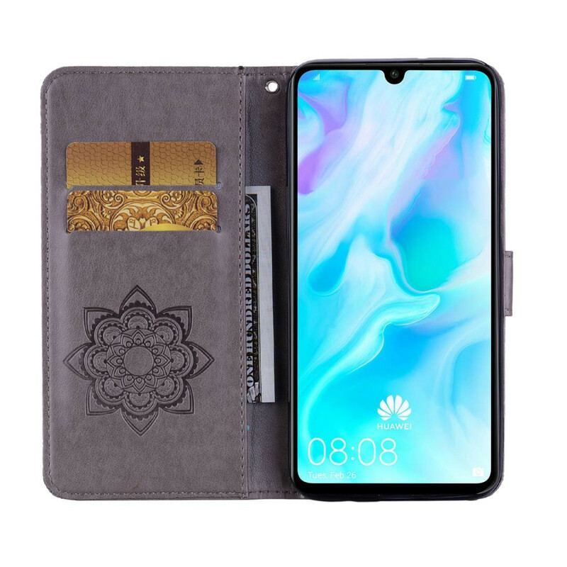 Housse Huawei Y6p Hibou Mandala et Breloque