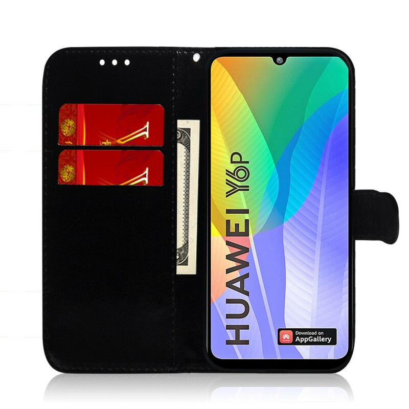 Housse Huawei Y6p Simili Cuir Couverture Miroir