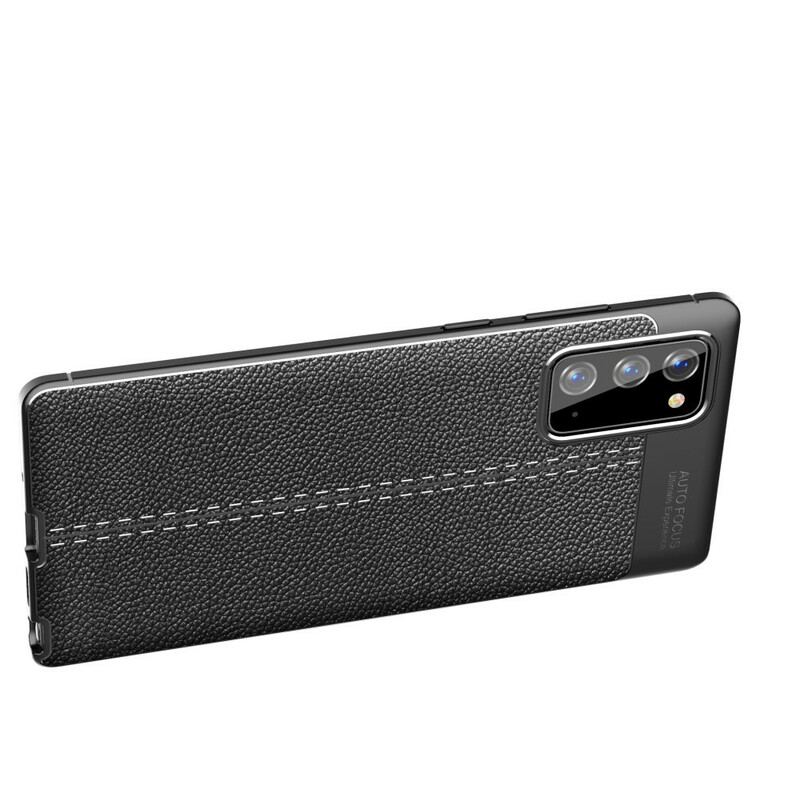 Coque Samsung Galaxy Note 20 Effet Cuir Litchi Double Line