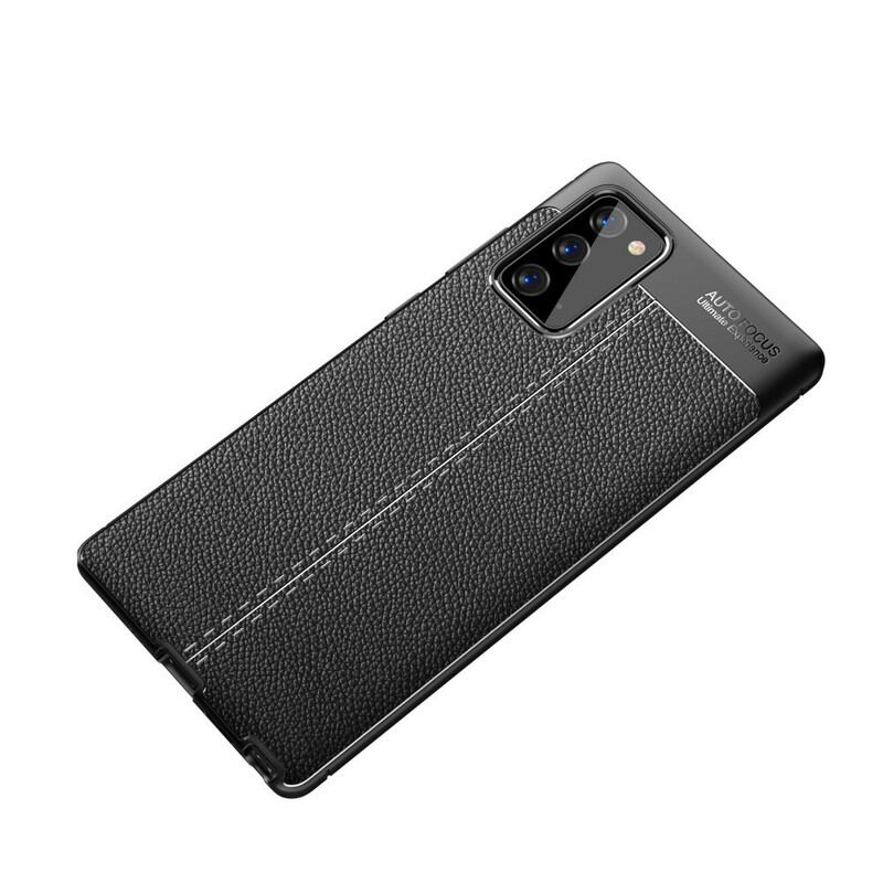 Coque Samsung Galaxy Note 20 Effet Cuir Litchi Double Line