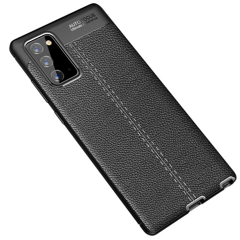 Coque Samsung Galaxy Note 20 Effet Cuir Litchi Double Line