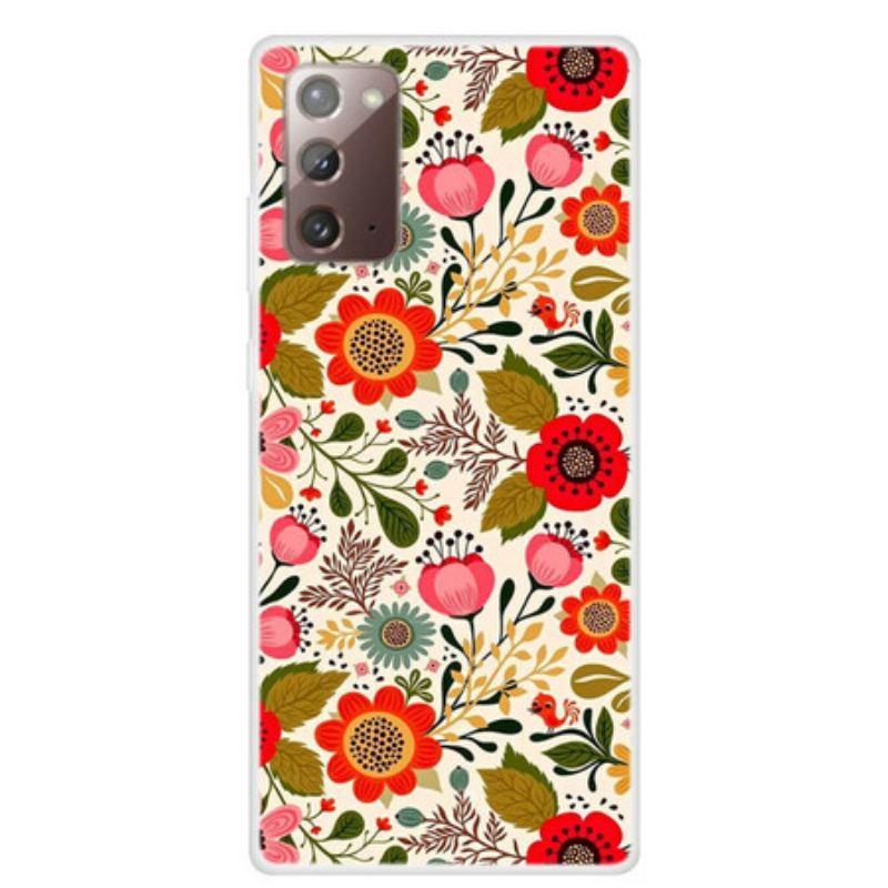 Coque Samsung Galaxy Note 20 Tapisserie Fleurie