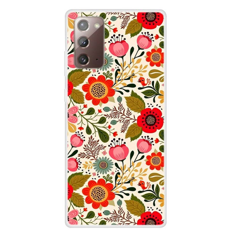 Coque Samsung Galaxy Note 20 Tapisserie Fleurie