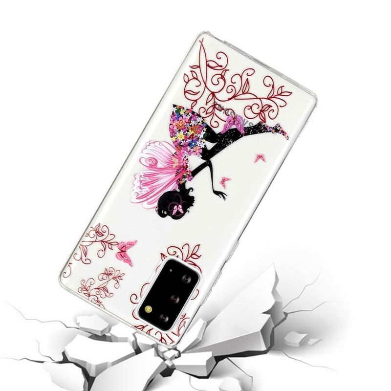 Coque Samsung Galaxy Note 20 Transparente Fée Fleurie