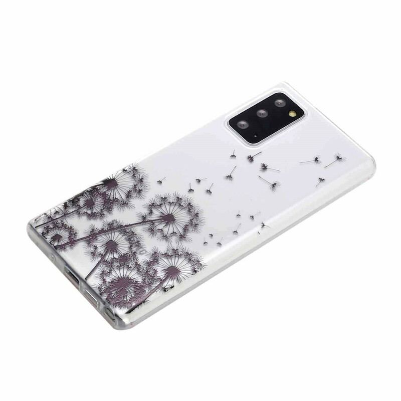 Coque Samsung Galaxy Note 20 Transparente Pissenlits Noirs