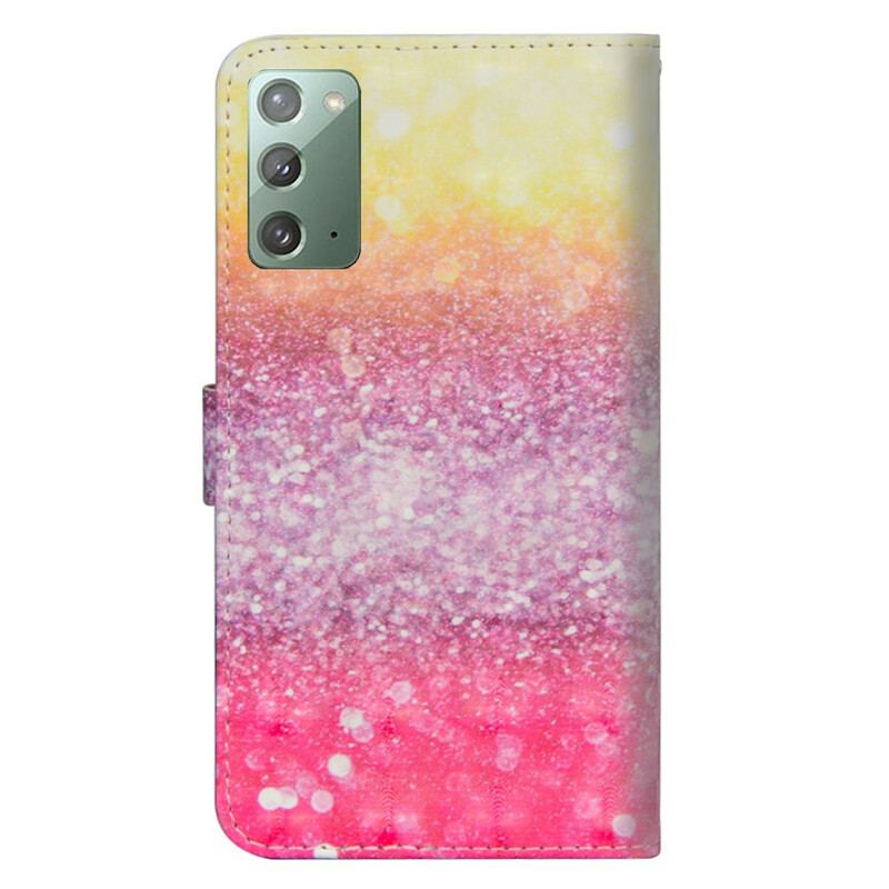 Housse Samsung Galaxy Note 20 Dégradé Paillettes Magentas