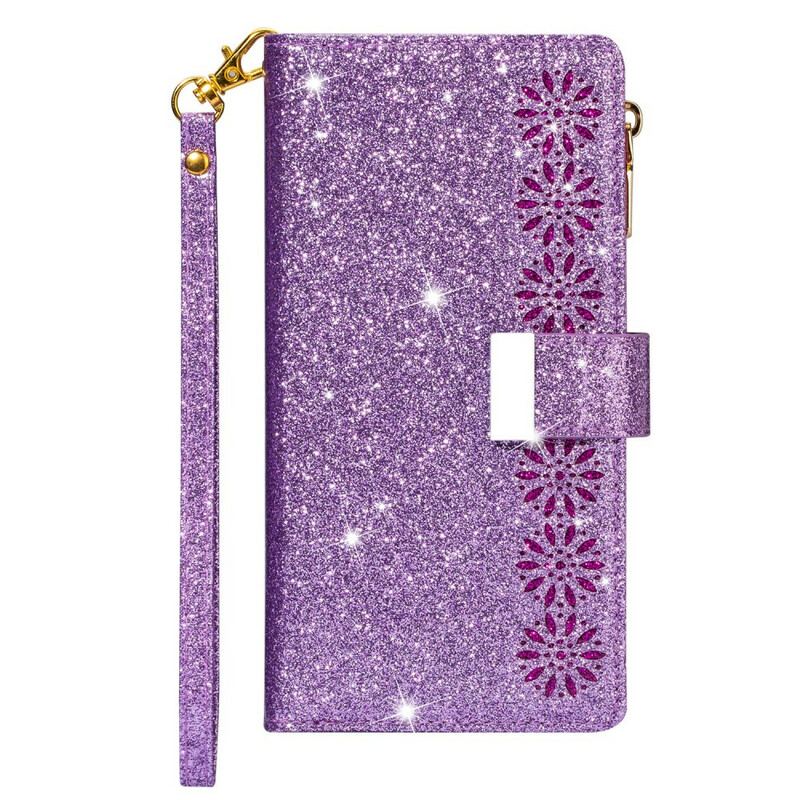 Housse Samsung Galaxy Note 20 Paillettes Portefeuille Zip