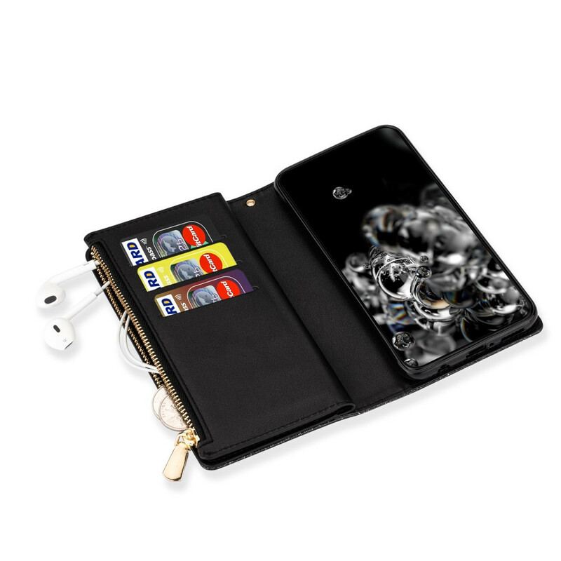 Housse Samsung Galaxy Note 20 Paillettes Portefeuille Zip