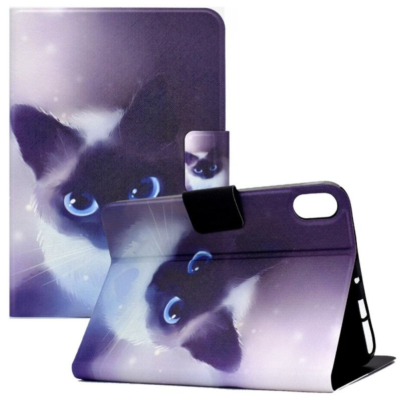 Housse iPad 10.9" (2022) Chat aux yeux bleus