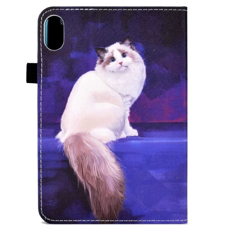 Housse iPad 10.9" (2022) Chat Blanc