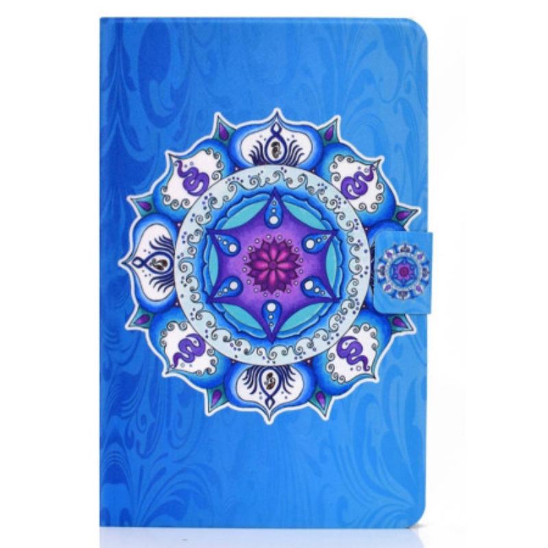 Housse iPad 10.9" (2022) Mandala sur Fond Bleu