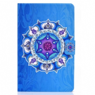 Housse iPad 10.9" (2022) Mandala sur Fond Bleu