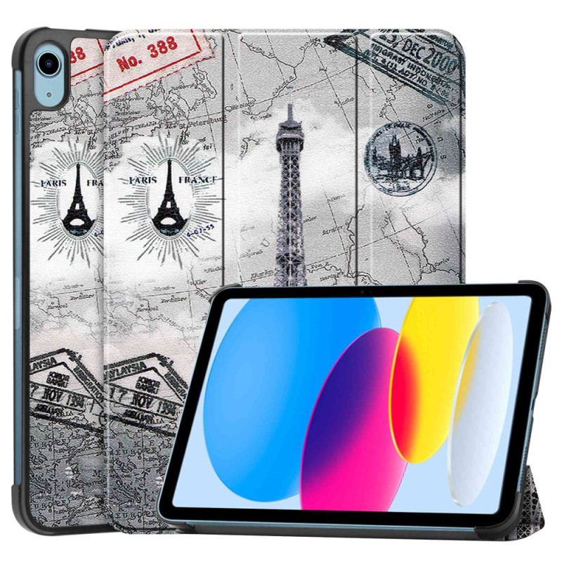 Smart Case iPad 10.9'' (2022) Renforcée Tour Eiffel Rétro