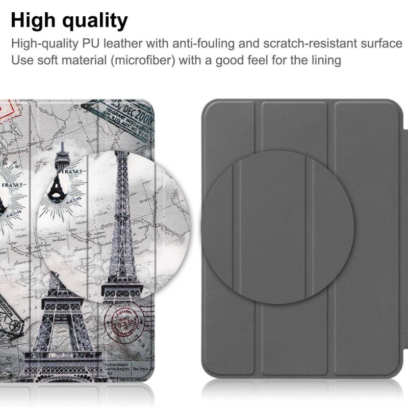 Smart Case iPad 10.9'' (2022) Renforcée Tour Eiffel Rétro