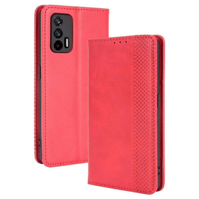 Flip Cover Realme GT 5G Effet Cuir Vintage Stylisé