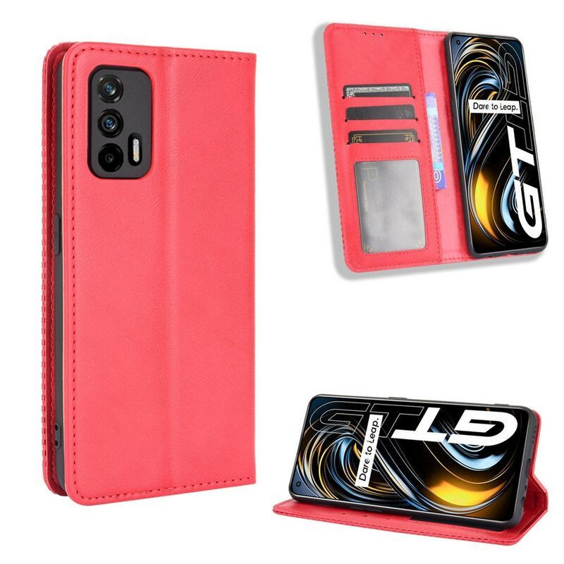 Flip Cover Realme GT 5G Effet Cuir Vintage Stylisé