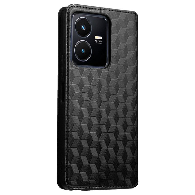 Flip Cover Vivo Y35 / Y22s Texture 3D