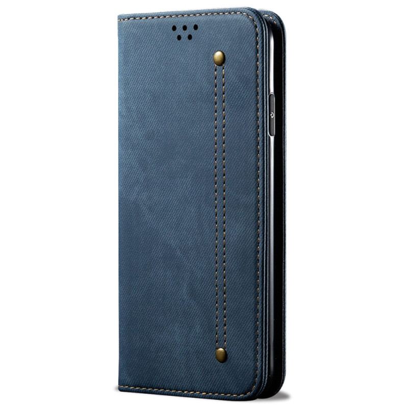 Flip Cover Vivo Y35 / Y22s Tissu Jeans