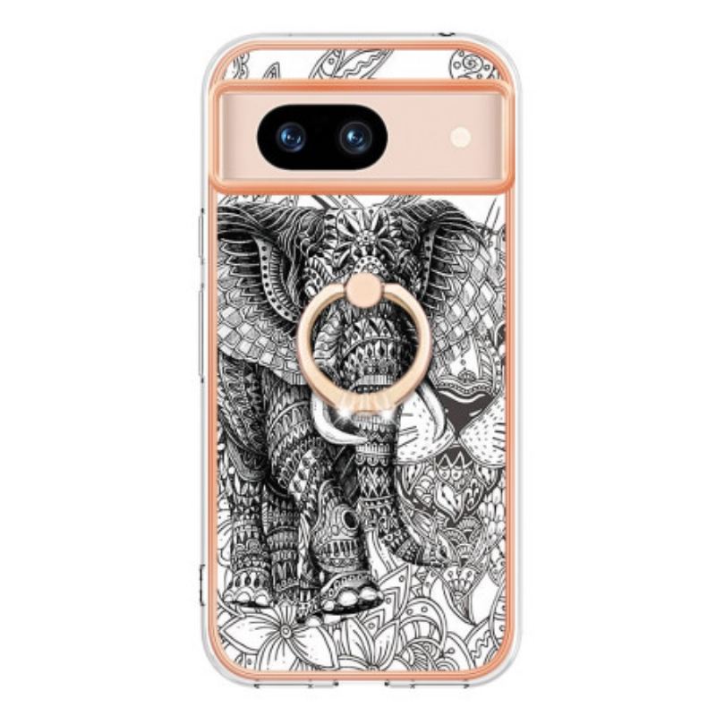 Coque Google Pixel 8 Anneau-Suppport Totem Éléphant