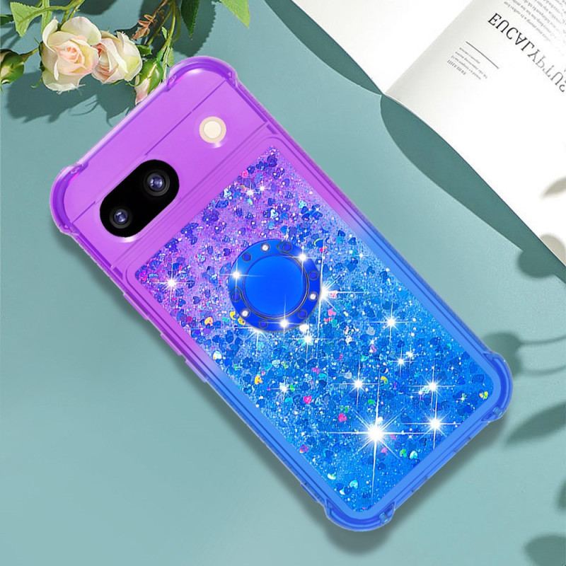 Coque Google Pixel 8A Anneau-Support Dégradé Paillettes